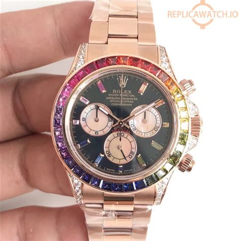 rolex cosmograph daytona rainbow replica|rolex rainbow 116595rbow price.